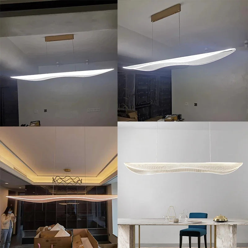 Moderner minimalistisch dekorativer LED-Kronleuchter aus Acryl - vue 6 sur 12