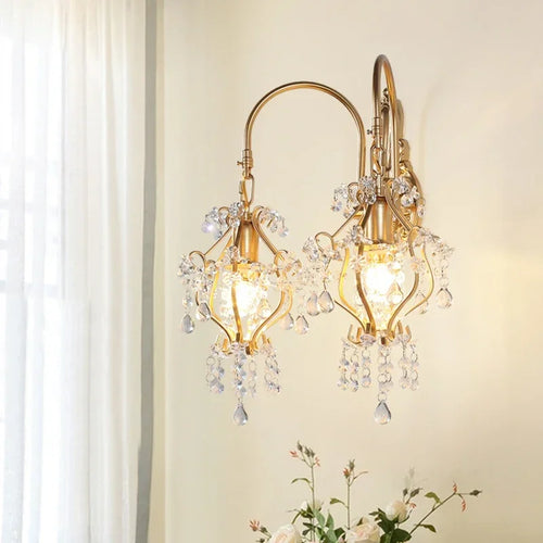 applique murale en cristal rétro nordique pour décoration intérieure