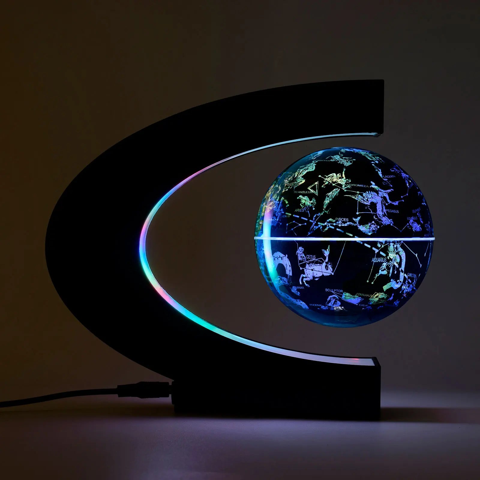 globe flottant à lévitation magnétique avec lumière led décoratif pour tous - vue 4 sur 7