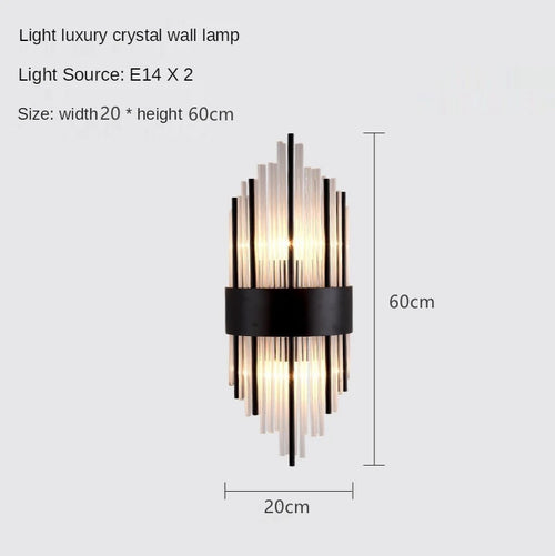 Elegante LED-Wandleuchte aus Kristall im nordischen Design - vue 13 sur 12