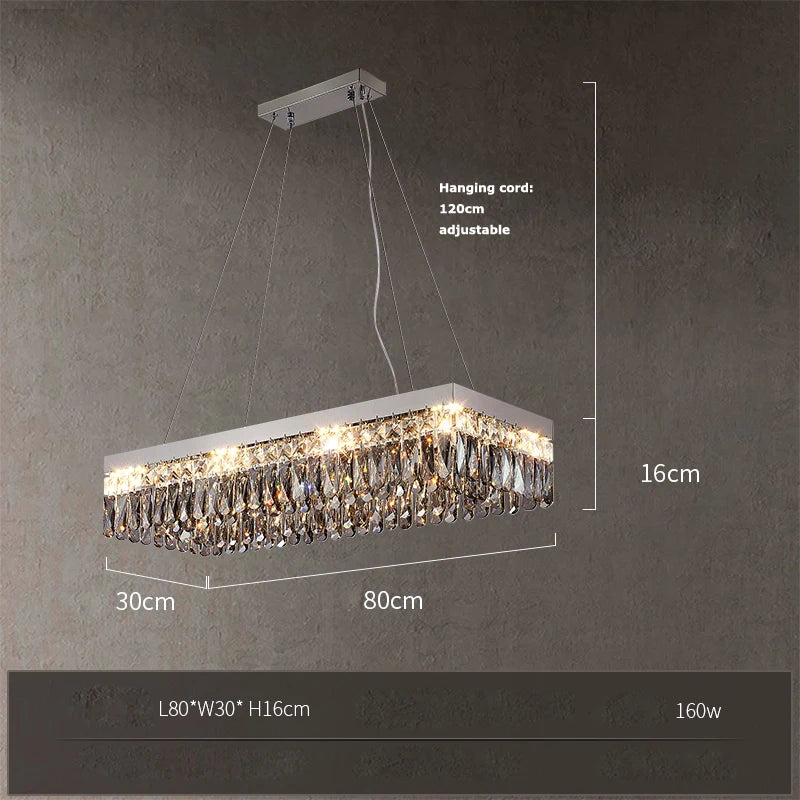 LED-Deckenleuchte quadratisch rechteckig Kristall gold dimmbar