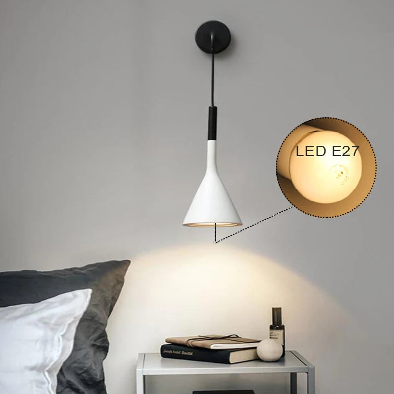 Applique murale LED E27 au design nordique moderne - vue 7 sur 9