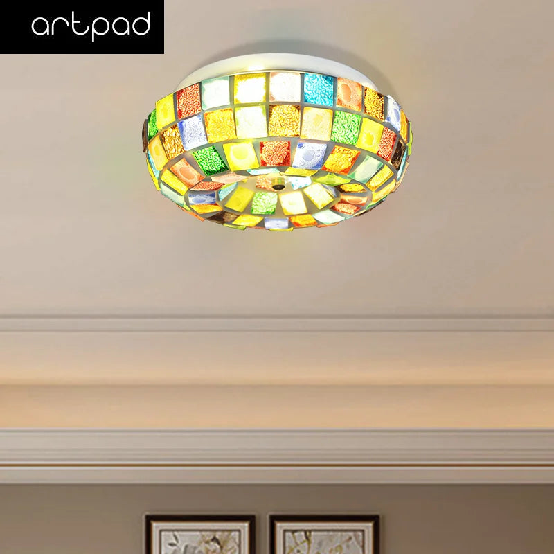 Artpad Tiffany LED-Deckenleuchte bunt Boho LED-Beleuchtung