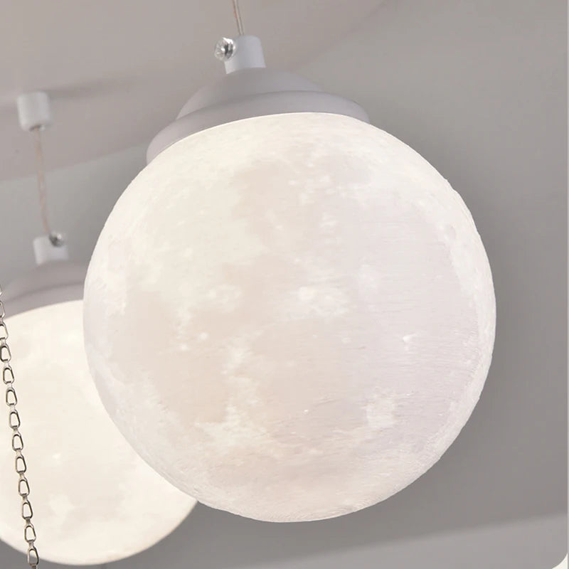 Kronleuchter Design 3D LED Mond Kugelform Pendelleuchte Innen - vue 6 sur 10