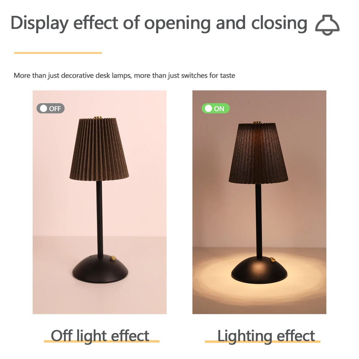LED Nordic pleated desk lamp charging touch adjustable night light, bedroom sleep light, bar coffee shop decorative light - vue 5 sur 9