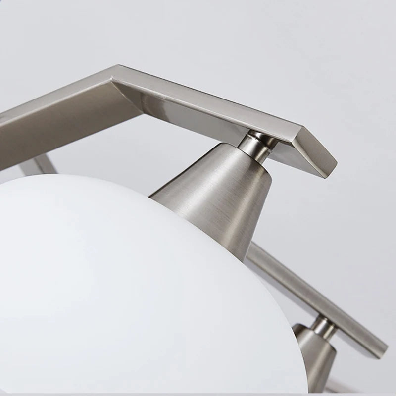 Lustre led métal nickel moderne - vue 7 sur 12