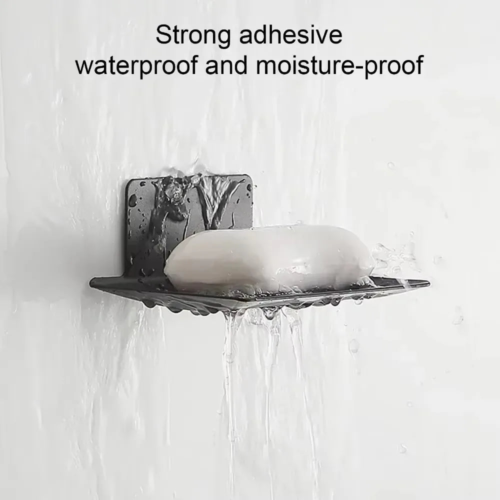 porte-savon autocollant en acier inoxydable avec drain pour douche et cuisine - vue 9 sur 9