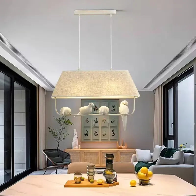 lustre style japonais simple avec suspension oiseau - vue 5 sur 10
