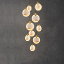 lustre led artistique en marbre doré à intensité réglable