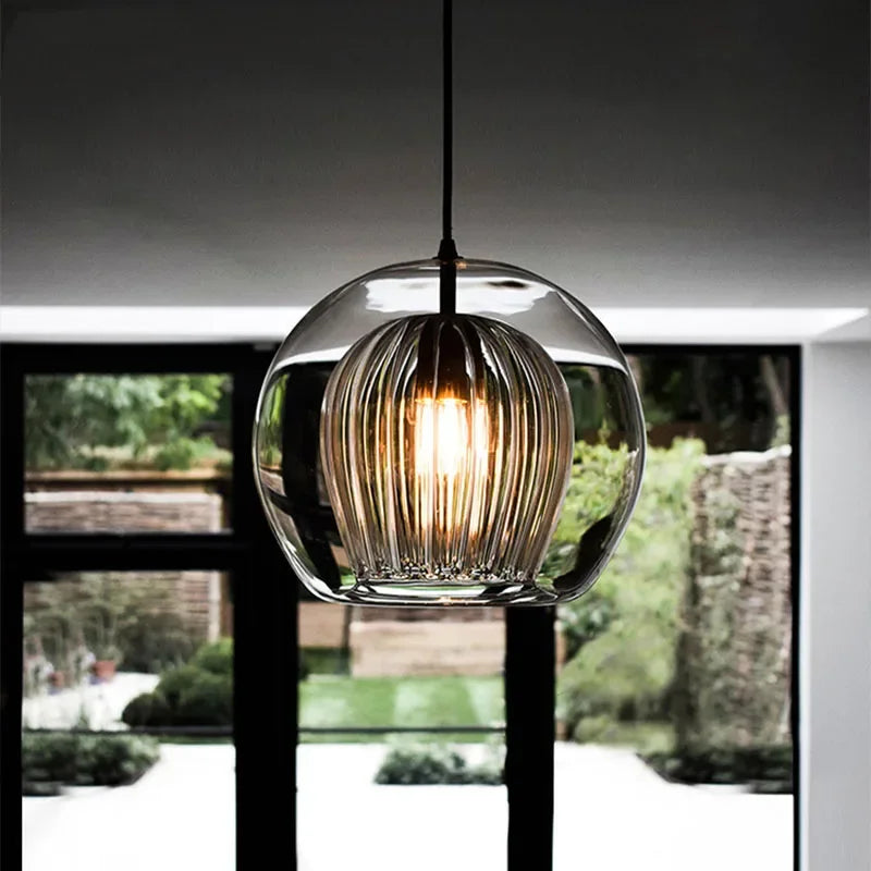 Moderne Pendelleuchte aus Glas für die Wohnraumdekoration - vue 3 sur 15