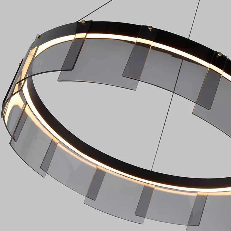 Moderne Glasspendelleuchte für elegantes und minimalistisches Licht - vue 5 sur 9