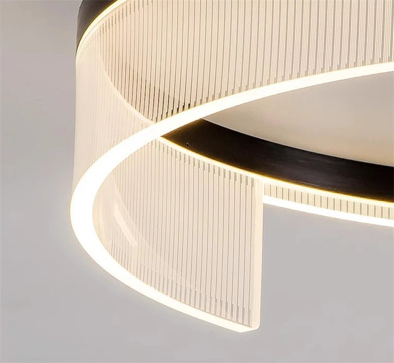 plafonnier led moderne rond en métal et acrylique pour intérieur