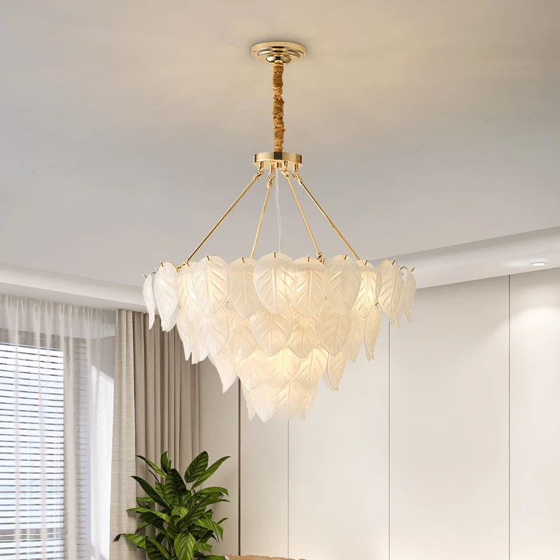 lustre en cristal doré pour décoration intérieure moderne - vue 3 sur 9