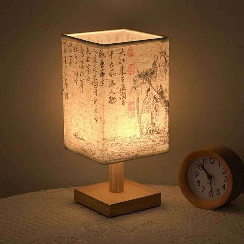lampe de bureau à led style chinois avec prise usb et intensité variable - vue 3 sur 9