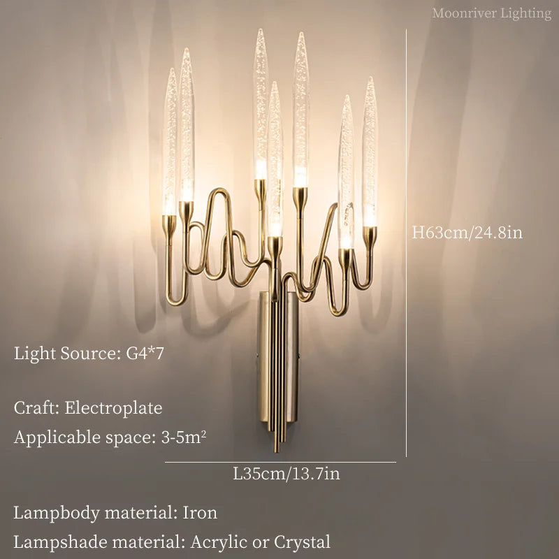 applique murale en cristal design lumineux pour intérieur élégant - vue 8 sur 22