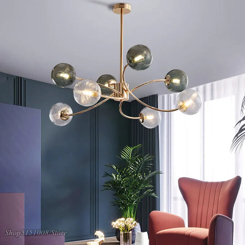 lampe minimaliste moderne en verre abat-jour haricots magiques - vue 3 sur 10