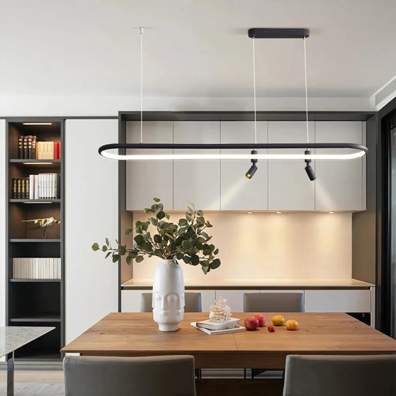 Lustre LED pour éclairage intérieur avec spot - vue 5 sur 12