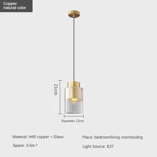 Moderne Pendelleuchte aus Kupfer für elegante Inneneinrichtung