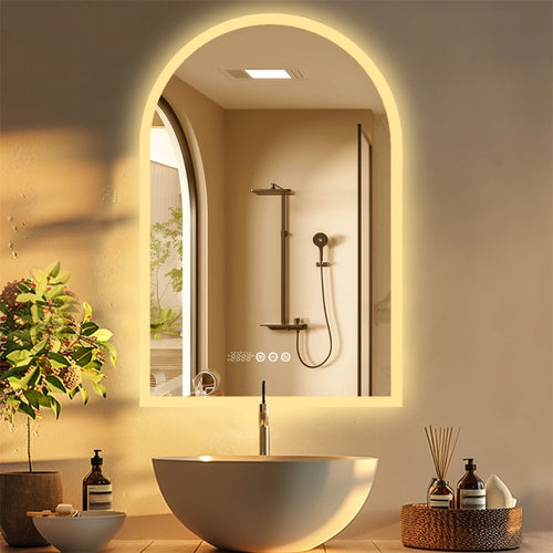 miroir LED intelligent avec affichage température heure et antibuée - vue 2 sur 7