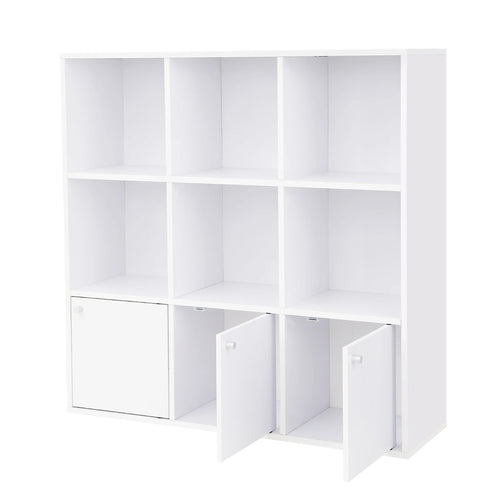 VASAGLE Bookshelf for Home Office, 9-Cube Bookcase Display Shelf, Freestanding Cube Unit Storage Rack with 3 Bottom Cabinets - vue 4 sur 7