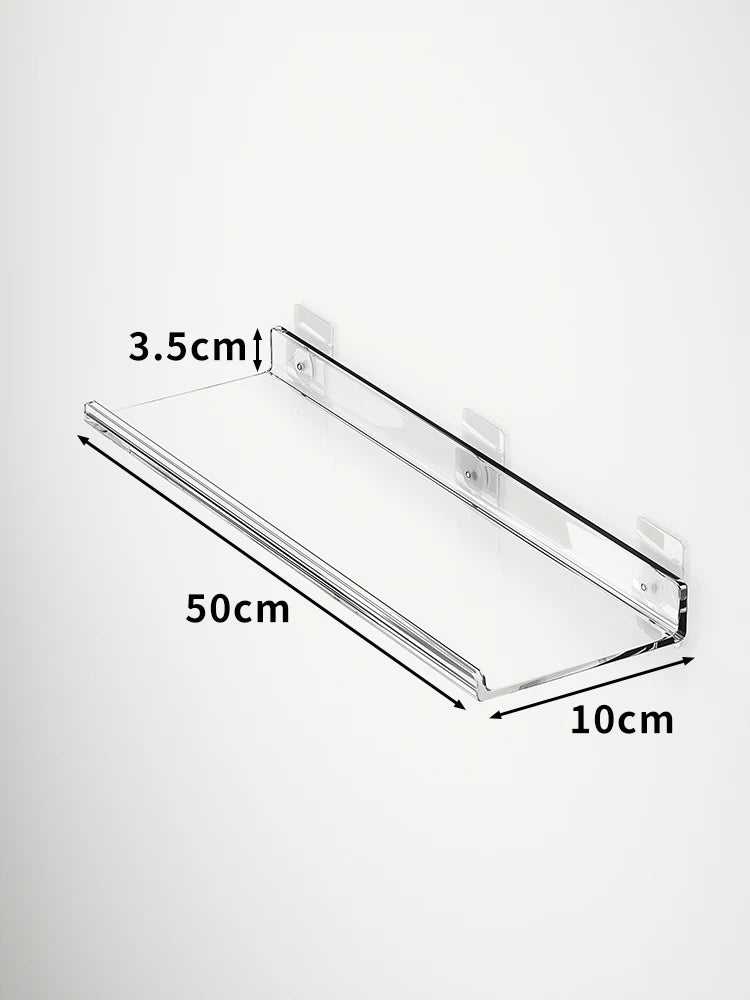 étagère murale flottante en acrylique transparent pour rangement organisé - vue 49 sur 57