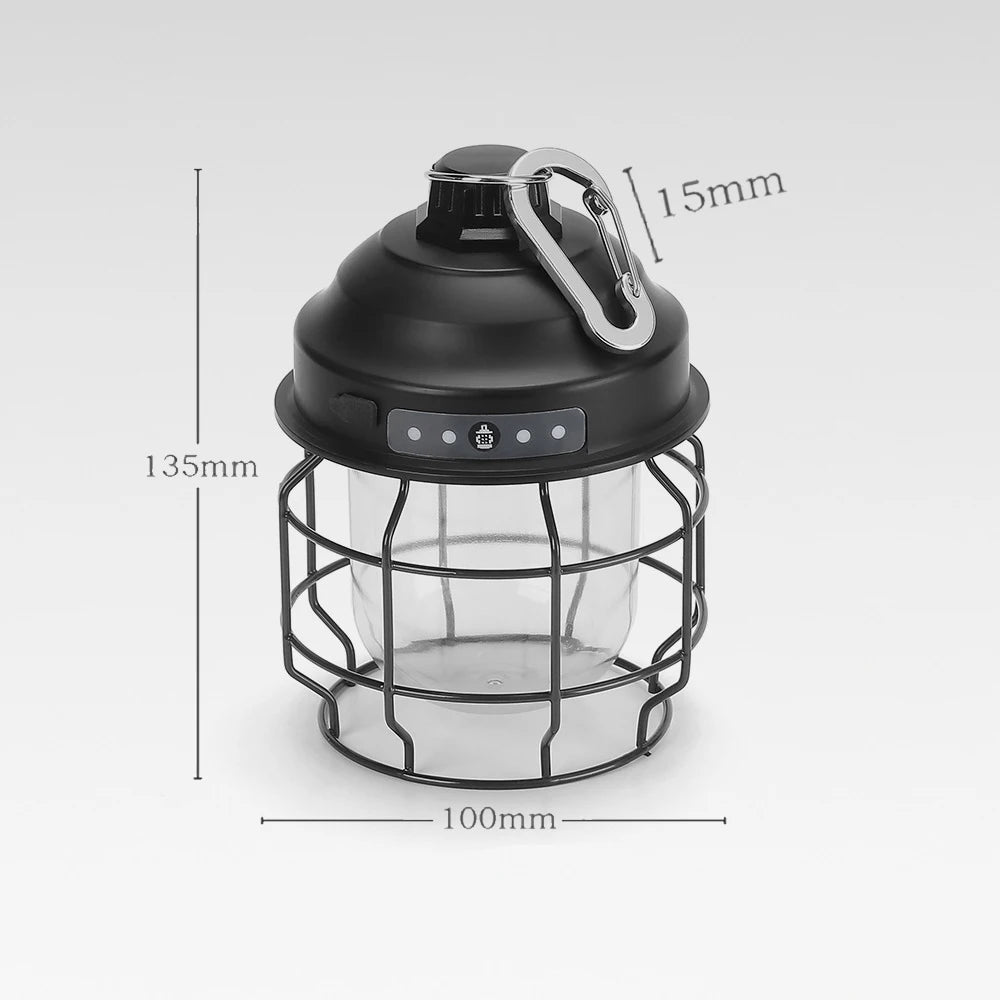 lanterne rétro rechargeable à LED pour jardin extérieur vintage - vue 4 sur 6