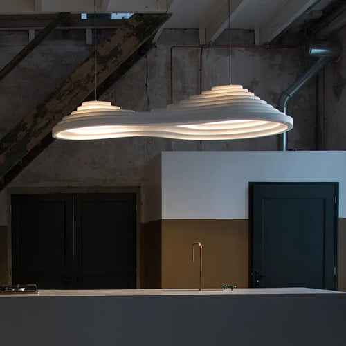 LED-Pendelleuchte im minimalistischen nordischen Wabi-Sabi-Design - vue 2 sur 9