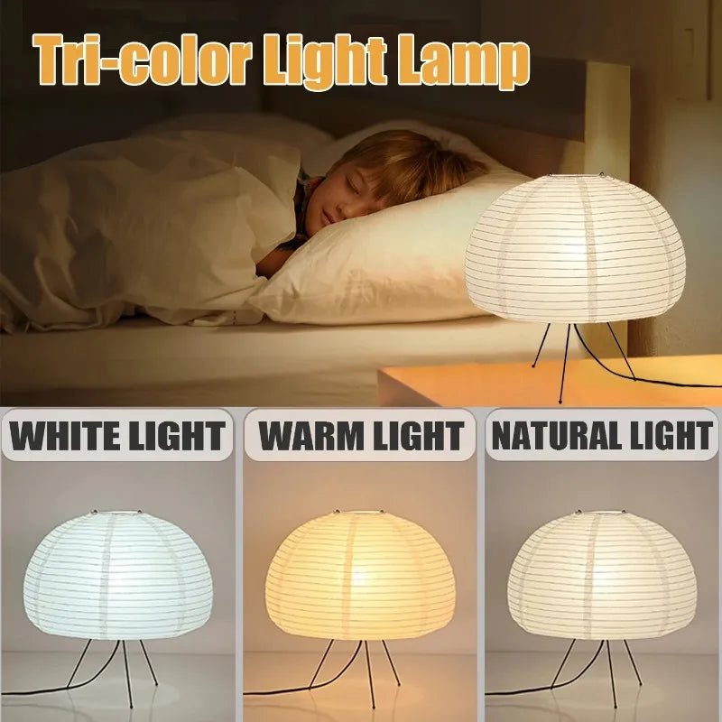 lampe de chevet wabi sabi en papier de riz rétro créative décorative - vue 6 sur 9