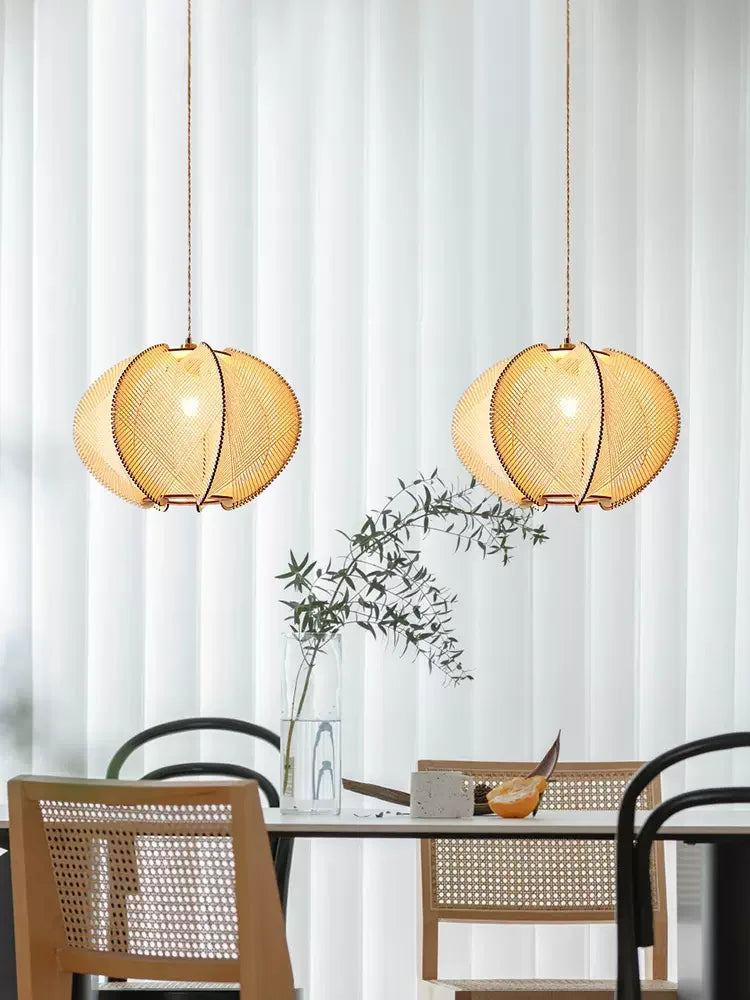lustre moderne en corde de chanvre japonais pour décoration intérieure - vue 5 sur 9