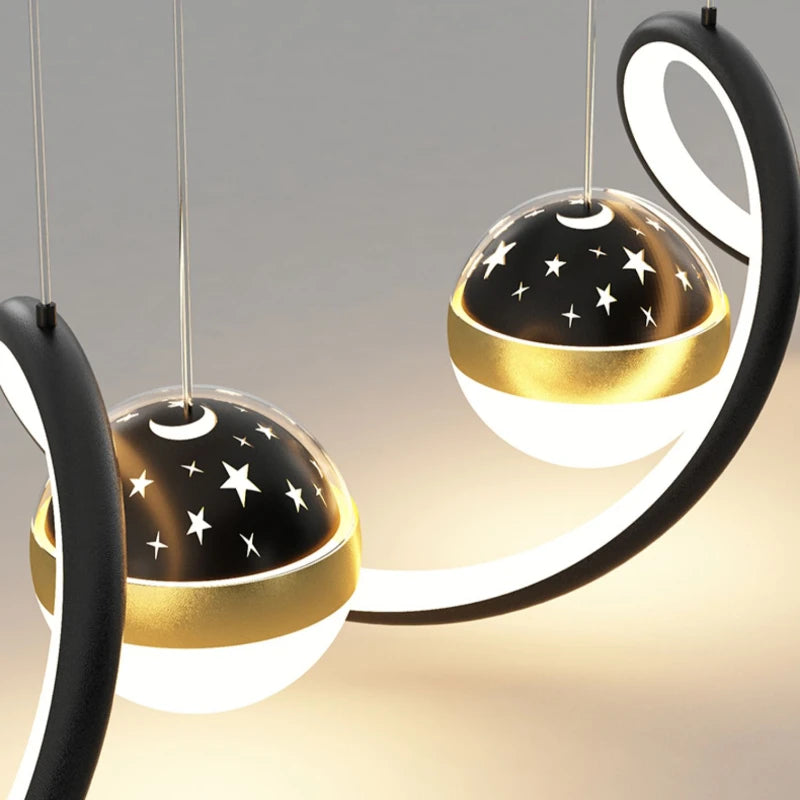 lustre étoile suspension créative pour décoration intérieure - vue 6 sur 8