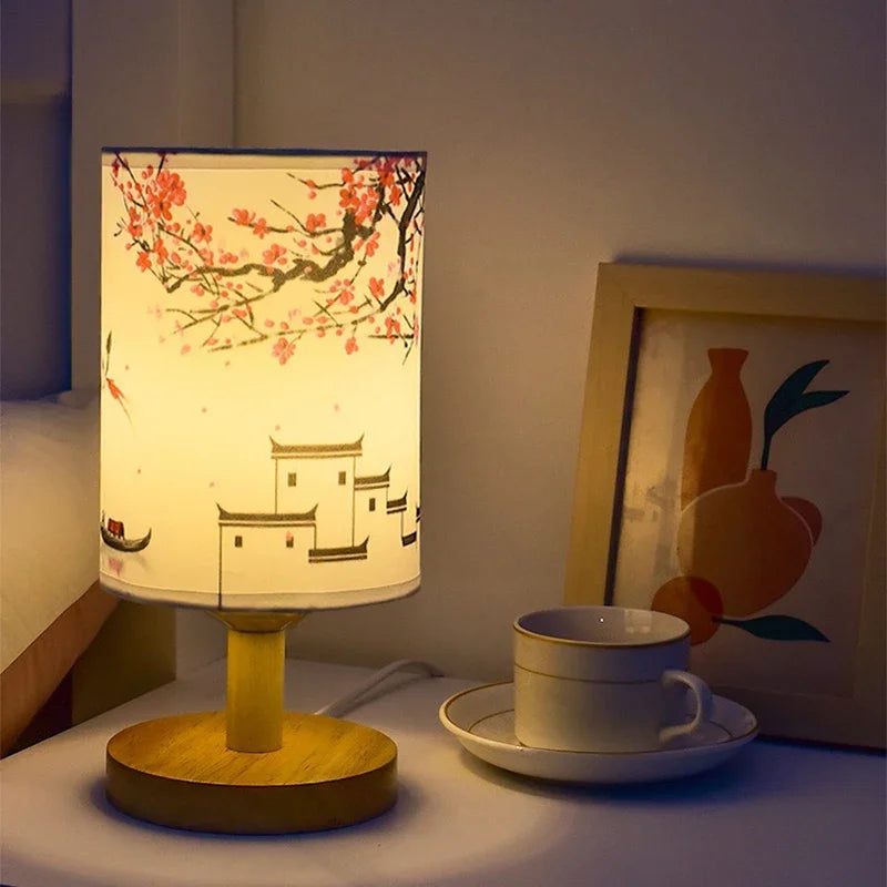 LED-Tischlampe Pflaumenblüte Chinesisches Design für sanftes Ambiente - vue 3 sur 10