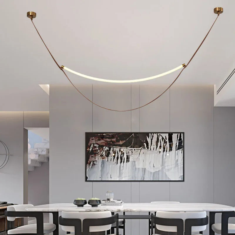 lustre led en silicone et cuir artificiel pour hôtel - vue 5 sur 11