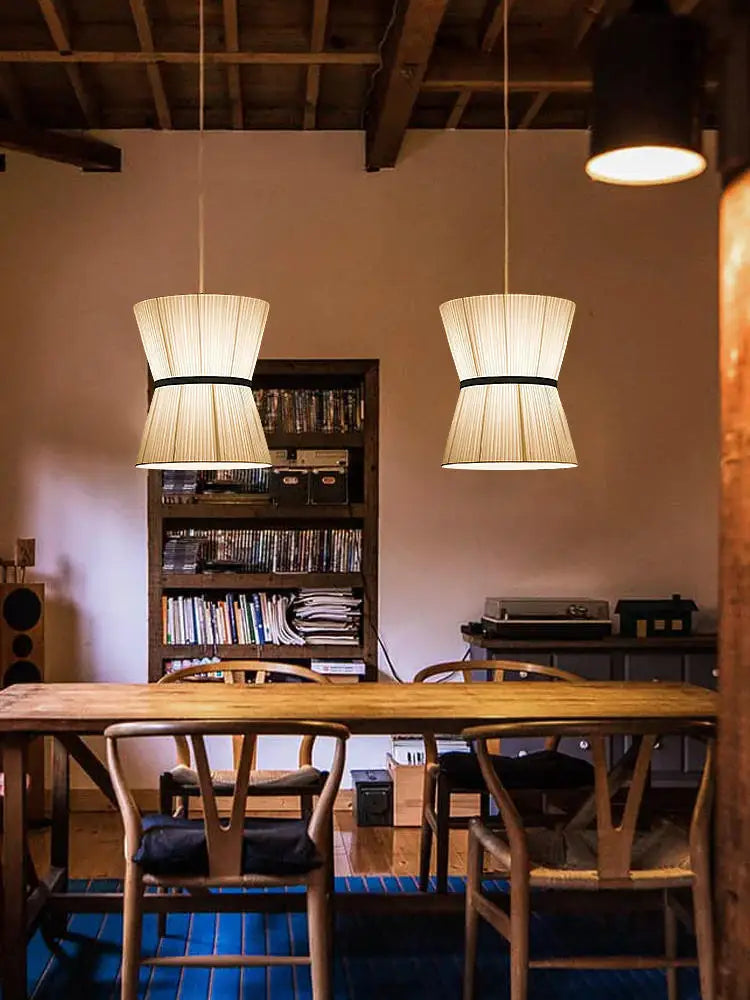 lustre en tissu wabi sabi pour décoration intérieure moderne - vue 4 sur 9