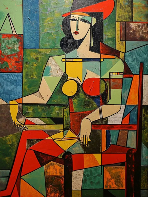 peinture au diamant femme abstraite style picasso kit broderie 5D