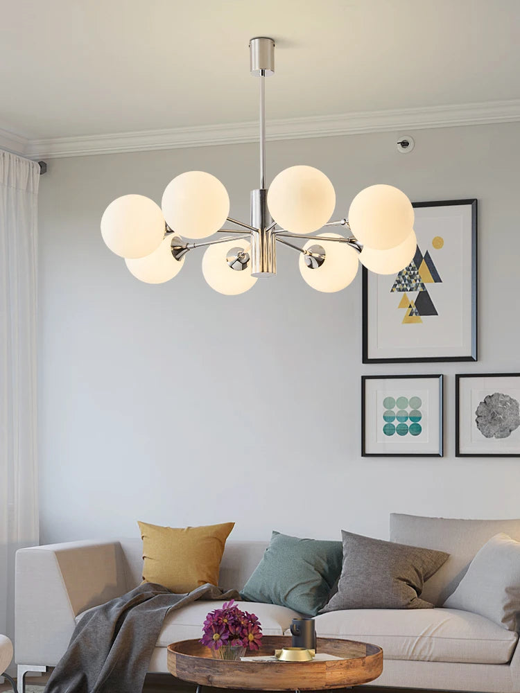 lustre design nordique moderne forme haricot magique luxe éclairage intérieur - vue 5 sur 9