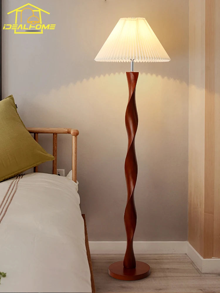 lampadaire rétro classique en bois pour déco élégante - vue 3 sur 5