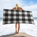 Serviette de plage motif carreaux légère anti sable
