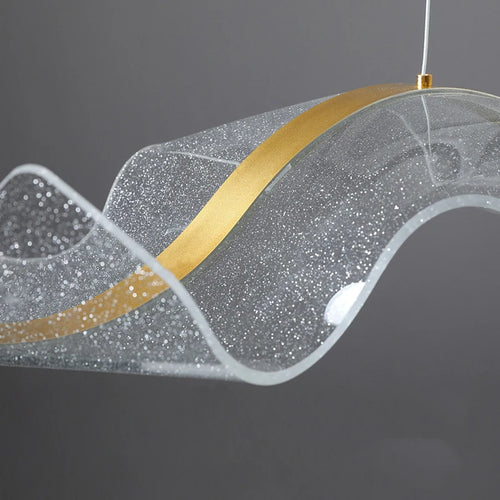 LED-Kronleuchter modernes Design für Innenräume höhenverstellbar aus transparentem Acryl - vue 6 sur 8
