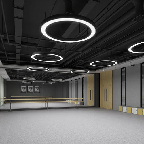 LED-Kronleuchter mit runden Ringen für kreative, moderne Beleuchtung - vue 5 sur 11