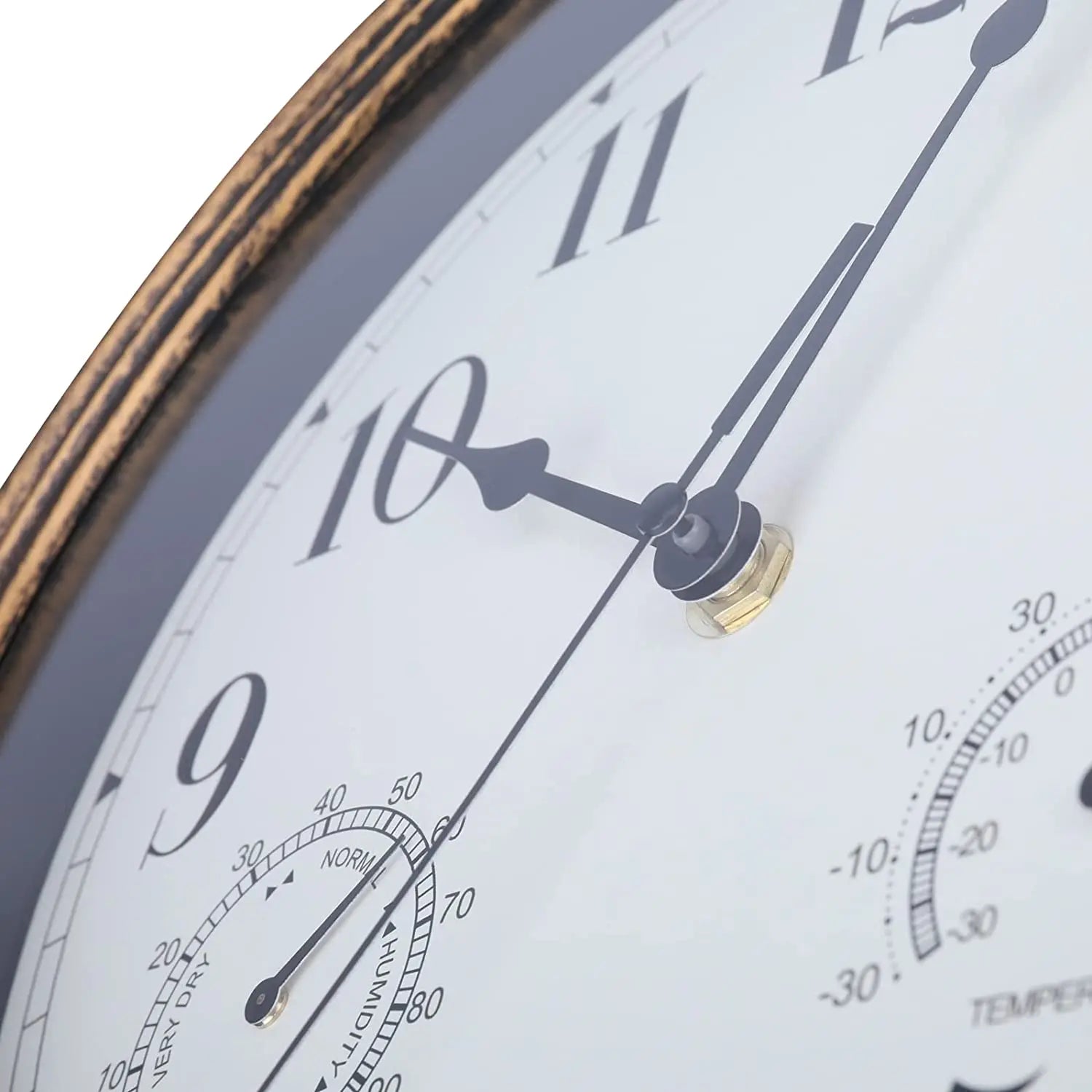 horloge murale ronde pour intérieur et extérieur décorative à piles - vue 4 sur 8
