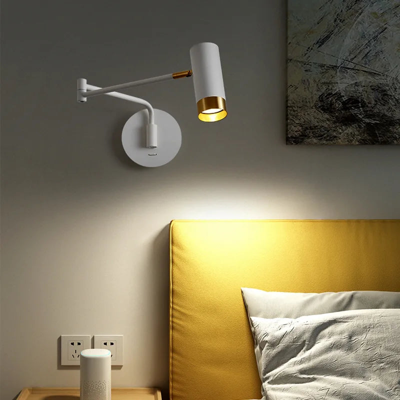 applique murale led modernes avec interrupteur tactile réglables - vue 2 sur 8