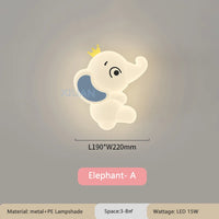 applique murale créative en forme d'éléphant pour éclairage intérieur