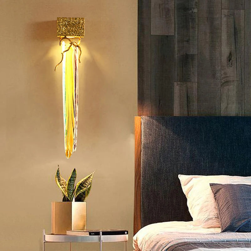 applique murale en cristal et cuivre moderne et élégante pour intérieur