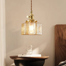 Japanische Vintage-Pendelleuchte aus Glas mit Messing – Rustikale LED-Deckenleuchte für Esszimmer, Schlafzimmer oder Wohnbereich