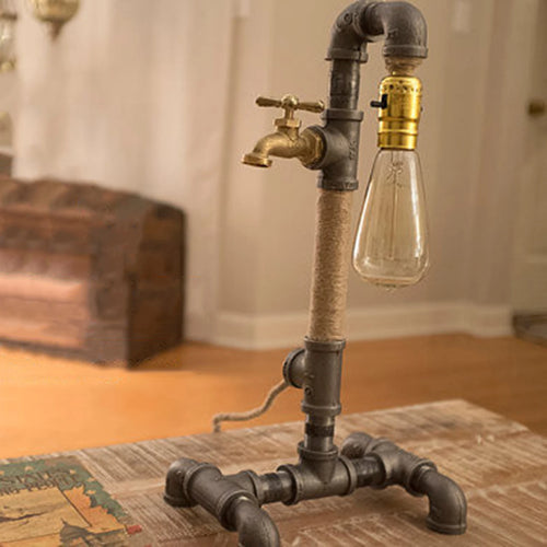 Lampes à conduite d'eau rétro industrielles Vintage en fer rouille E27 pour café