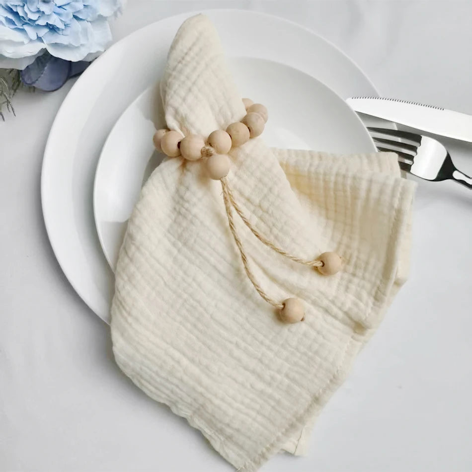 Serviette de table coton style coréen lot 10 - vue 3 sur 4