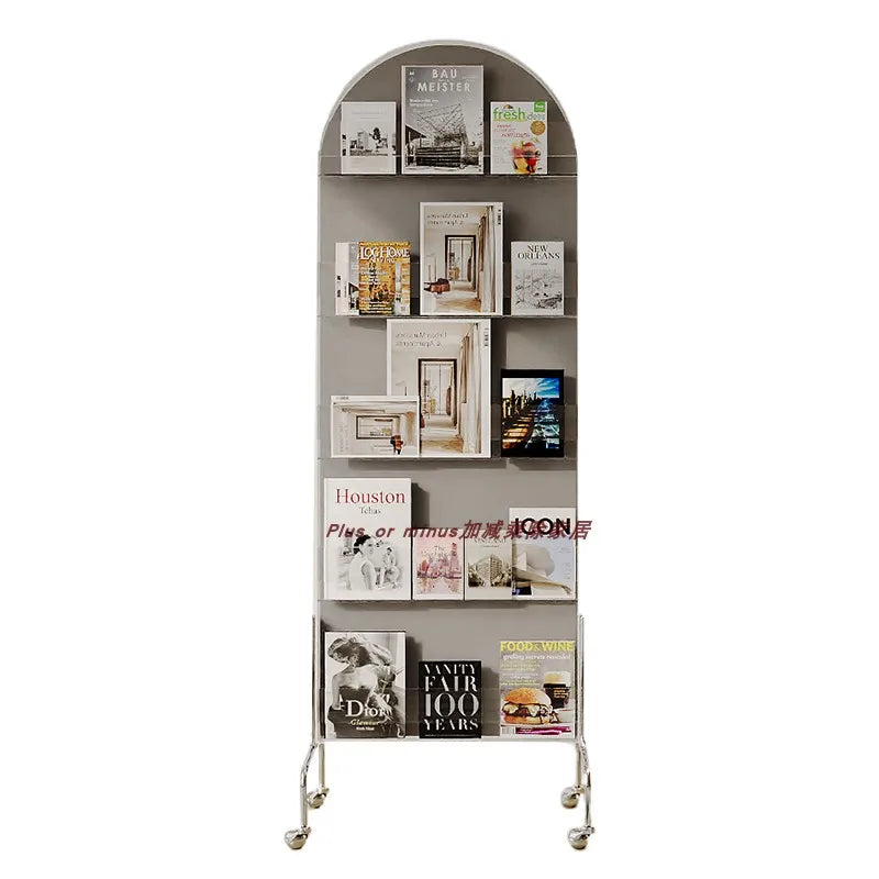 Adjustable solid wood full body mirror, magazine bookshelf mirror, floor standing retro with wheel fitting mirror