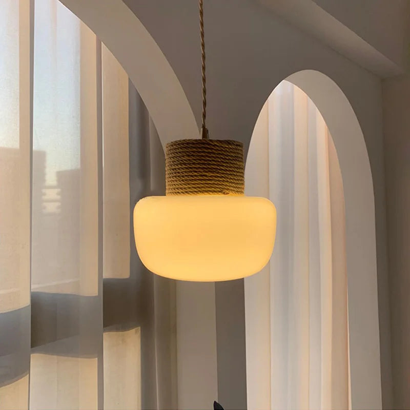 suspension LED en verre design nordique décorative - vue 5 sur 8