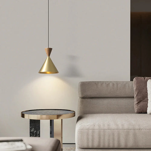 Retro-Pendelleuchte aus Messing im Vintage-Stil mit verstellbarem Kabel - vue 3 sur 8