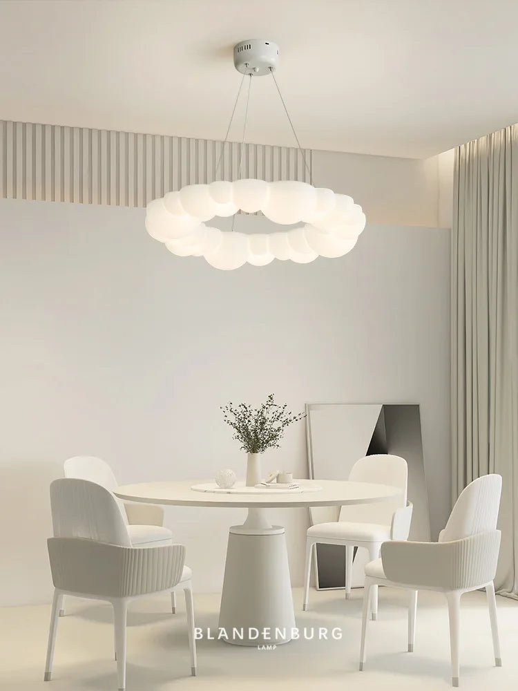 Nordic Living Room Pendant Lamp Modern Simple Atmosphere Cream Wind Lamp Decoration Bubble Restaurant Lamp Master Bedroom Lamps - vue 3 sur 12